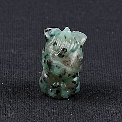 Natural Sesame Jasper Carved Unicorn Figurines Statues for Home Office Desktop Decoration, 20x35mm(PW-WG35462-17)