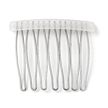 304 Stainless Steel & Plastic Hair Comb Findings, Stainless Steel Color, 43x49.5x6mm