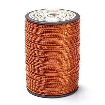Round Waxed Polyester Thread String, Micro Macrame Cord, Twisted Cord, for Leather Sewing Stitching, Chocolate, 0.55mm, about 131.23 yards(120m)/roll