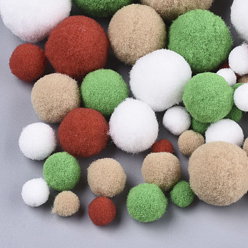 DIY Doll Craft Polyester High-elastic Pompon Ball, Round, Mixed Color, 7~29mm