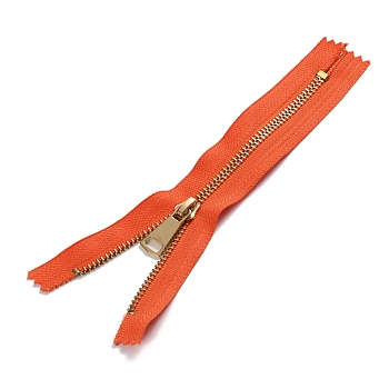 Garment Accessories, Nylon Closed-end Zipper, Zip-fastener Components, Orange Red, 225x33x2.5mm