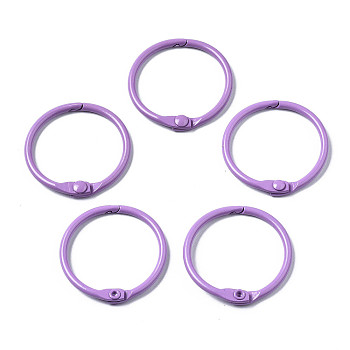 Spray Painted Iron Split Key Rings, Ring, Medium Purple, 30x4mm