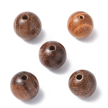 Wood Beads, Undyed, Round, Saddle Brown, 8mm, Hole: 1.6mm
