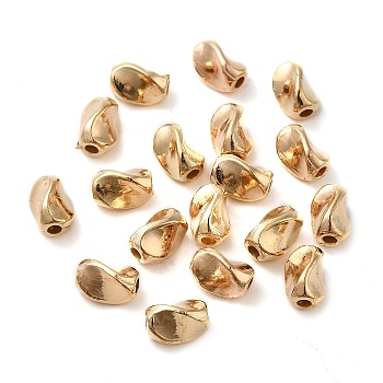 CCB Plastic Beads, Twist, Light Gold, 8x5.5mm, Hole: 1.8mm