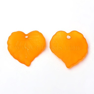 16mm Orange Leaf Acrylic Pendants