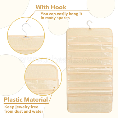 Transparent PVC Double Face Non-Woven Fabrics Jewelry Hanging Display Rolls with Hook(ODIS-WH0017-095B)-4
