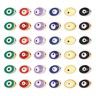 Mixed Color Mixed Color Evil Eye Alloy+Enamel Beads