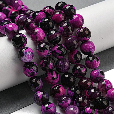 Faceted Natural Fire Crackle Agate Beads Strands(G-F447-12mm-N18)-2