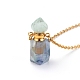 Ожерелья кулона бутылки дух натурального флюорита открываемые(NJEW-E150-01A-G)-2