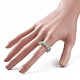 Round Mixed Gemstone Braided Beaded Finger Ring(RJEW-JR00462)-3
