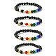 Natural & Synthetic Mixed Gemstone Chakra Theme Bracelet(BJEW-JB09806)-1