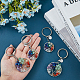 4Pcs 2 Style Natural Mixed Stone Keychains(KEYC-FH0001-13)-3