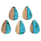 Transparent Resin & Walnut Wood Pendants(X-RESI-S389-027A-B03)-1