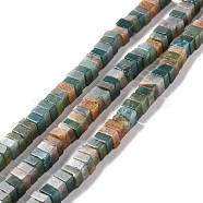 Natural Indian Agate Beads Strands, Cube, 6x6x1.5~3mm, Hole: 1.4mm, about 110~112pcs/strand, 15.08~15.47 inch(38.3~39.3cm)(G-K326-07)
