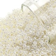 TOHO Round Seed Beads, Japanese Seed Beads, (663) Cream Opal Luster, 11/0, 2.2mm, Hole: 0.8mm, about 50000pcs/pound(SEED-TR11-0663)