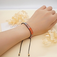 Friendship Arrows Loom Pattern MIYUKI Seed Beads Bracelets for Women, Adjustable Nylon Cord Braided Bead Bracelets, Colorful, 11 inch(28cm)(BJEW-Z013-24E)