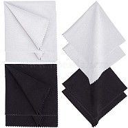 8 Sheets 2 Colors Square Velvet Glasses Cleaning Cloth, Premium Cloth for Glasses, Lens, Screens, Black and White, 200x200x0.4mm, 4 Sheets/color(AJEW-GF0007-14)