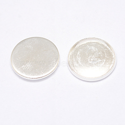 Brass Cabochon Settings, DIY Material for Hair Accessories, Lead Free and Cadmium Free, Flat Round, Silver Color Plated, about 20mm in diameter, Tray: 18mm(X-KK-18MM-S)