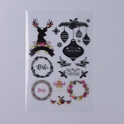 Filler Stickers(No Adhesive on the back), for UV Resin, Epoxy Resin Jewelry Craft Making, Christmas Themed Pattern, 150x105x0.1mm(X-DIY-D039-04A)