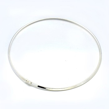 Brass Choker Collar Necklace Making, Rigid Necklaces, Silver Color Plated, 13cm