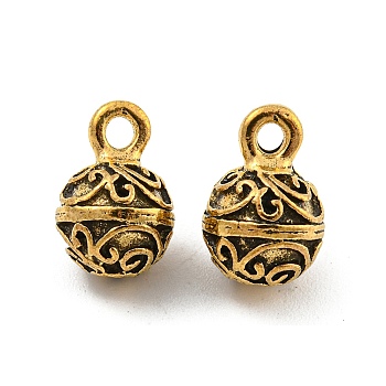 Tibetan Style Alloy Charms, Cadmium Free & Lead Free, Bell, Antique Golden, 13x8.5mm, Hole: 1.8mm, about 387Pcs/1000G