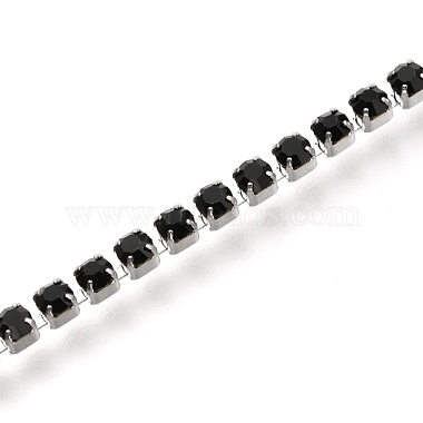 304 Stainless Steel Rhinestone Cup Chain Bracelets(AJEW-B004-01A)-3