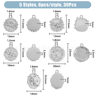 30Pcs 5 Style Alloy Pendants(FIND-FH0007-49)-2