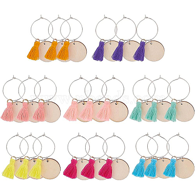 Mixed Color Wood Wine Glass Charms