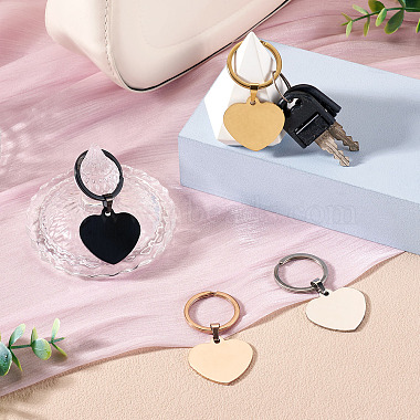 4Pcs 4 Styles Stainless Steel Keychains(KEYC-TA0004-81G)-6