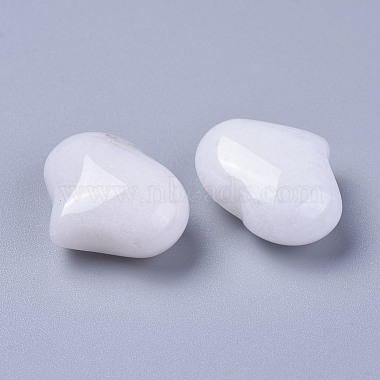 Natural White Jade Heart Love Stone(G-F659-A32)-2