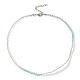 Collier de perles rondes en verre bling pour femme(NJEW-PH01490-02)-1
