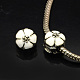 Perles européennes alliage émail fleur de style grand trou(X-MPDL-R036-51J)-1