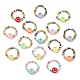 Glass Seed & Acrylic Smiling Face Beaded Stretch Ring(RJEW-JR00575)-1