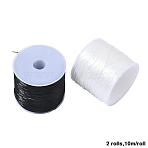 2 Rolls 2 Colors Flat Elastic Crystal String, Elastic Beading Thread, for Stretch Bracelet Making, Mixed Color, 0.8mm, about 10.93 yards(10m)/roll, 1 roll/color (EW-YW0001-20)
