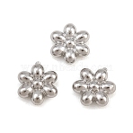304 Stainless Steel Cabochons, Flower, Stainless Steel Color, 6x7x2mm(SA-CBAC865-14P)