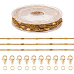 DIY 304 Stainless Steel Figaro Chain Necklaces Bracelet Making Kit, Jewelry Set, Real 18K Gold Plated, 2~5x1.5~2x0.2~0.3mm(DIY-TA0009-98)