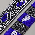 Polyester Jacquard Flower Ribbon, for Garment Accessories, Dark Blue, 1-1/4 inch(33mm), about 7.11 Yards(6.5m)/pc(OCOR-WH0100-05B)