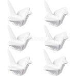 Porcelain Chopstick Rest, Paper Crane Shaped, White, 36x59x46mm(DJEW-WH0015-51)