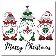 PET Plastic Drawing Painting Stencils Templates, Square, White, Christmas Themed Pattern, 30x30cm(DIY-WH0244-085)