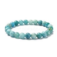 Natural Hemimorphite Round Beaded Stretch Bracelets, Inner Diameter: 2-1/8 inch(5.5cm), Beads: 8mm(BJEW-TA00280)