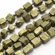 Natural Chalcopyrite Beads Strands, Nuggets, 5~8x5~7x5~7mm, Hole: 1mm, 16.5 inch(41.9cm)(G-K202-09)
