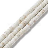 Natural Howlite Beads Strands, Flat Round/Disc, Heishi Beads, 6x3~3.5mm, Hole: 1mm, about 114pcs/strand, 14.65~14.76''(37.2~37.5cm)(G-E604-A01-A)