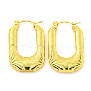 304 Stainless Steel Earrings, U-Shape, Real 18K Gold Plated, 30x20x3.5mm(EJEW-R161-02G)