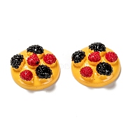 Resin Cabochons, Imitation Food, Cake, Half Round with berry, Gold, 26x11mm(CRES-P016-A02)