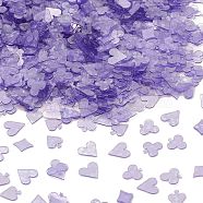 Plastic Sequin Beads, Matte Style, Sewing Craft Decorations, Playing Card Signs, Blue Violet, 6x5~6x0.3mm(PVC-R024-08B)
