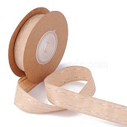 Stitched Edge Ribbon, Polycotton Ribbon, for Gift Packaging, PeachPuff, 5/8 inch(16mm), about 5 yards/roll(OCOR-L044-05A)