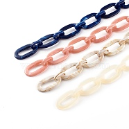 Handmade Acrylic Cable Chains, Mixed Color, 36.5x21x3.5mm, about 39.37 inch(1m)/strand(AJEW-JB00956)