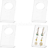 Transparent Acrylic Earring Display Stands, L-Shaped for 2 Pairs Dangle Earring Display, Clear, 8x4x16cm, Hole: 2.2mm(EDIS-WH0012-17)