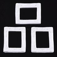 Resin Cabochons, Rectangle, White, 60x51~52x8mm(X-CRES-N022-59)