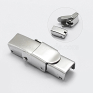 201 Stainless Steel Watch Band Clasps, Rectangle, Stainless Steel Color, 26x9.5x7mm(STAS-K173-01A)